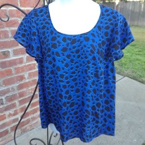 Torrid blue leopard print top